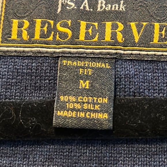 Jos. A. Bank Men’s Blue and Brown Houndstooth Sweater Vest - Picture 9 of 9